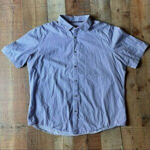 Alfani purple and white geometric mens shirt sleeve button up dress shirt - XL